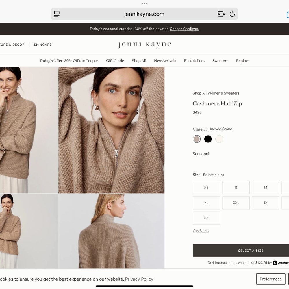 JENNI KAYNE CASHMERE HALF ZIP /BRAND NEW